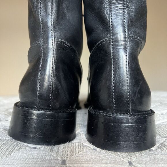 Joan & David Black Leather Lace Up Knee High Tall Riding Boot Women US 6 Italy - Picture 13 of 16